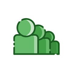 avatar group icon in filled line style isolated on white background. EPS 10