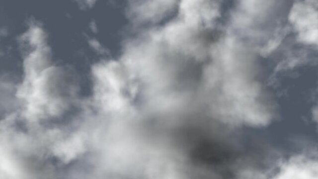 Realistic 1080p 3D animation of the dark stormy cloudy sky rendered as PNG RGBA, includes alpha