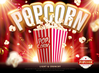 Light and crunchy popcorn ads - obrazy, fototapety, plakaty