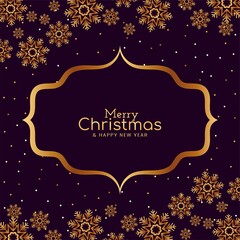 Obraz na płótnie Canvas Merry Christmas golden snowflakes background