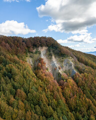 Autum drone photography of mountain Fumaiolo