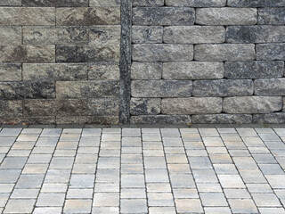 Terrasse mit Gartenmauer