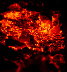 red-hot red charcoal as background