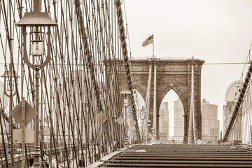 Brooklyn bridge lower Manhattan New York