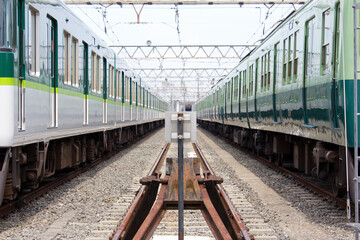 Fototapeta premium 電車の車庫の風景