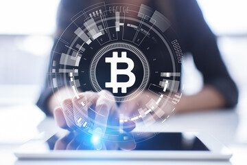 Bitcoin cryptocurrency trading and investment concept. Financial technology, Fintech and digital money.
