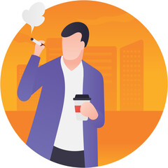 
A person doing cigarette smoking 
