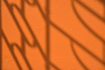 The reflection of the shadow on the texture of the orange wall.