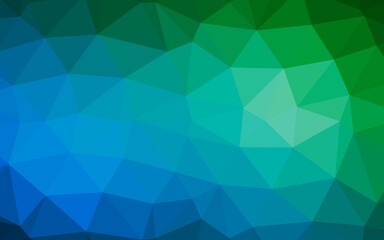 Fototapeta premium Light Blue, Green vector shining triangular pattern.