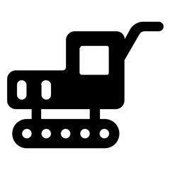 
Grass cutting lawn mower machine glyph icon 
