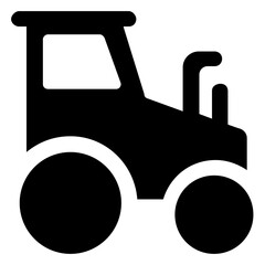 
Glyph icon design of tractor 
