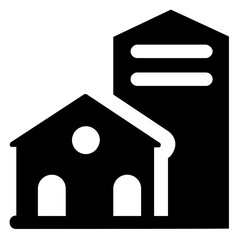 
Glyph icon design of a country house
