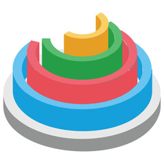 Obraz premium Chart in a round shape with sections characterizing doughnut chart 