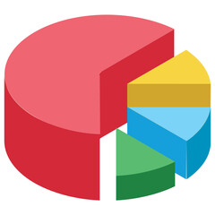 
Chart in a round shape with sections characterizing doughnut chart 

