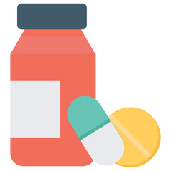 
Tablets and jar showing medication
