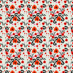 Fototapeta na wymiar Seamless floral vector pattern background. Floral pattern design on white background. Seamless Floral Pattern in vector.