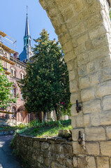 Lviv Old City architecture in the autumn sunny day