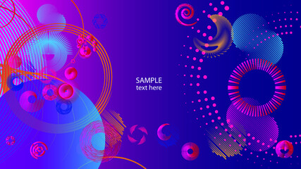 Lines circle wallpaper . Vector Illustration . Design element . Abstract Geometric background .