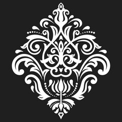 Elegant vintage white ornament in classic style. Abstract traditional pattern with oriental elements. Classic vintage pattern