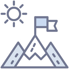 
Hills with milestone showing mission 
