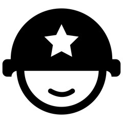 
An army soldier with star helmet 
