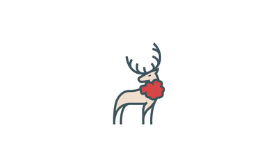 Creative Vector Illustration Logo Design. Minimalist Deer.