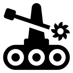 
Saw in round shape symbolizing mining saw icon 
