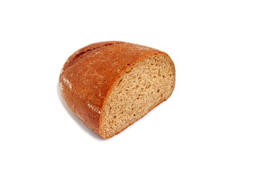 Loaf of bread on a white isolated background, food closeup. Fresh Bread. Hunger and poverty concept.