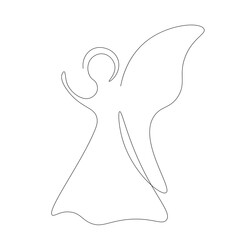 Christmas angel drawing, vector illustration