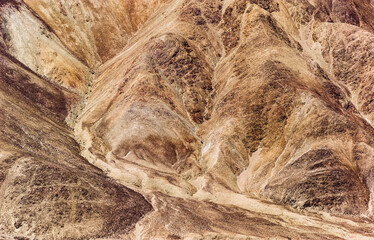 Badlands in the Atacama desert in the foothills of the Andes mountain range