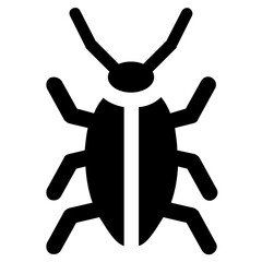 
Icon of insect having six long legs and two antenna depicting cockroach
