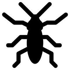 
Icon of insect having six long legs and two antenna depicting cockroach
