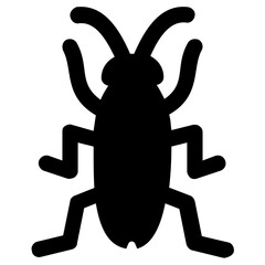 
Icon of insect having six long legs and two antenna depicting cockroach

