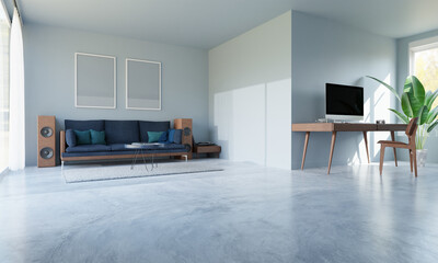 3d rendering home office interior