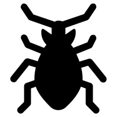 
Icon of insect having six long legs and two antenna depicting cockroach
