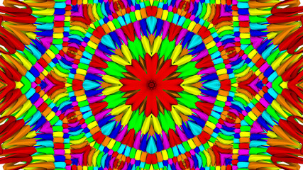 abstract background. multicolored kaleidoscope patterns. 3d render illustration