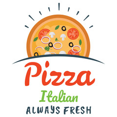 
Colorful pizza logo design
