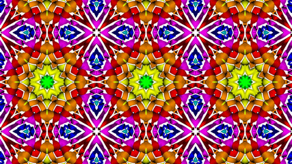 abstract background. multicolored kaleidoscope patterns. 3d render illustration