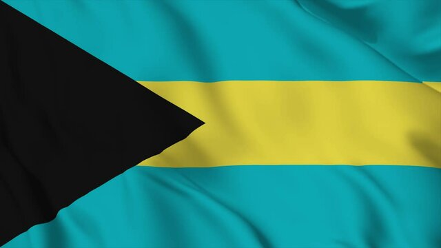 Waving flag loop. National flag of Bahamas. Realistic animation