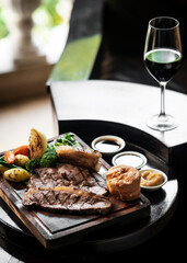 sunday roast beef traditional british meal set on table