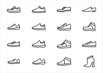 Simple Set of footwear shoes and sandals Related Vector icon graphic design