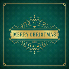 Christmas retro greeting card and ornament vector background
