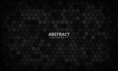 Abstract paper hexagon black background