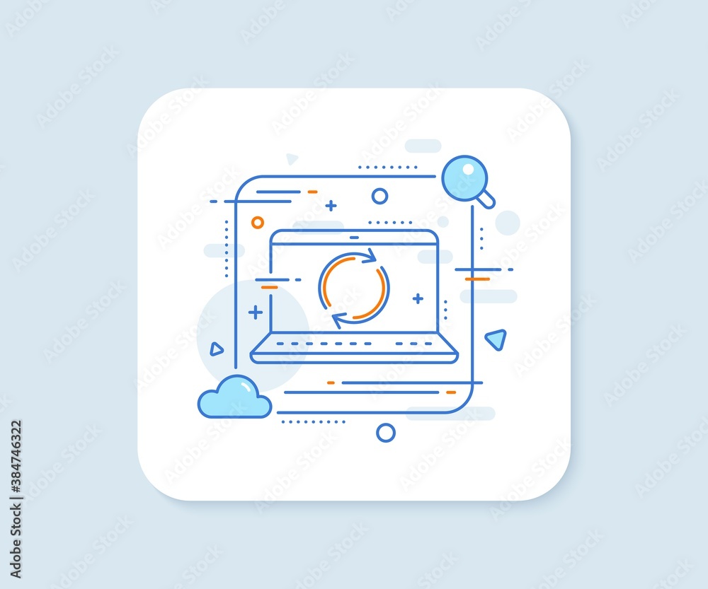 Aufkleber refresh line icon. abstract vector button. rotation arrow sign. reset or reload symbol. full rotatio