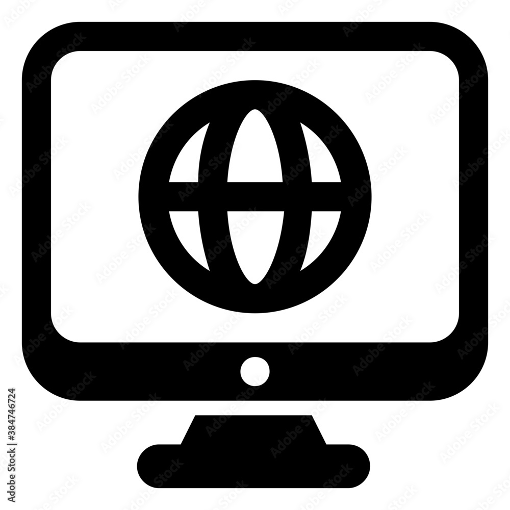 Wall mural a simple glyph icon design of web layout
