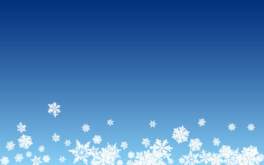Gray Snow Panoramic Vector Blue Background. New 
