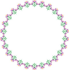 花の円形飾り枠