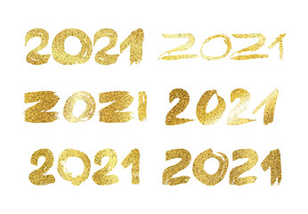 2021 gold glitter grunge lettering