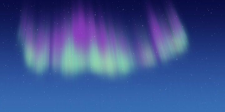 Polar lights, starry sky. Northern landscapes. Vector illustration, EPS10