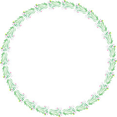 花の円形飾り枠